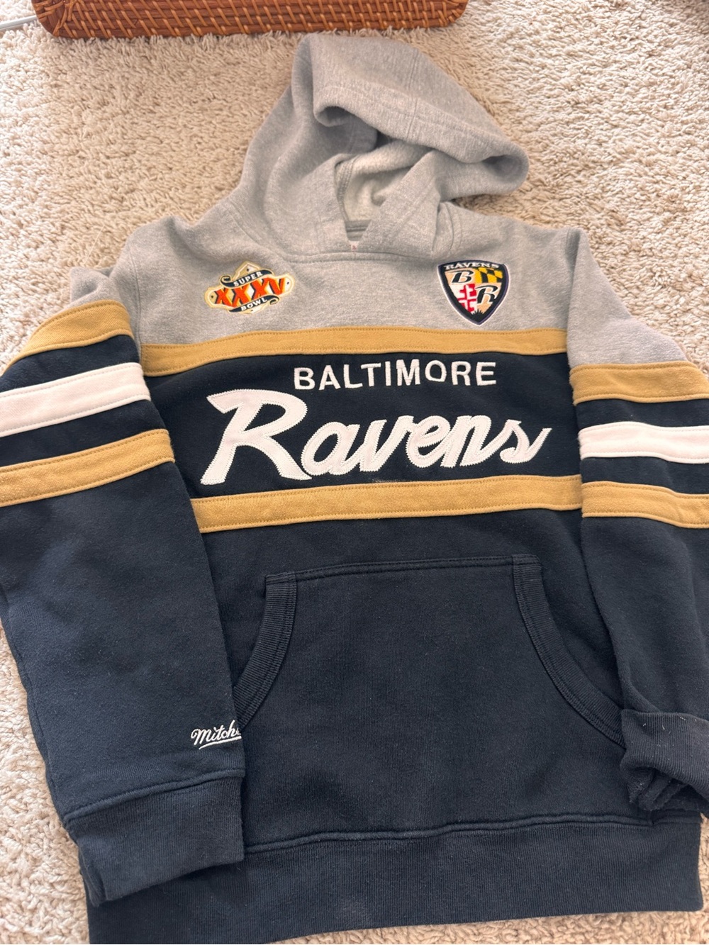 Baltimore Ravens Throwback Hoodie - Mitchell & Ness
